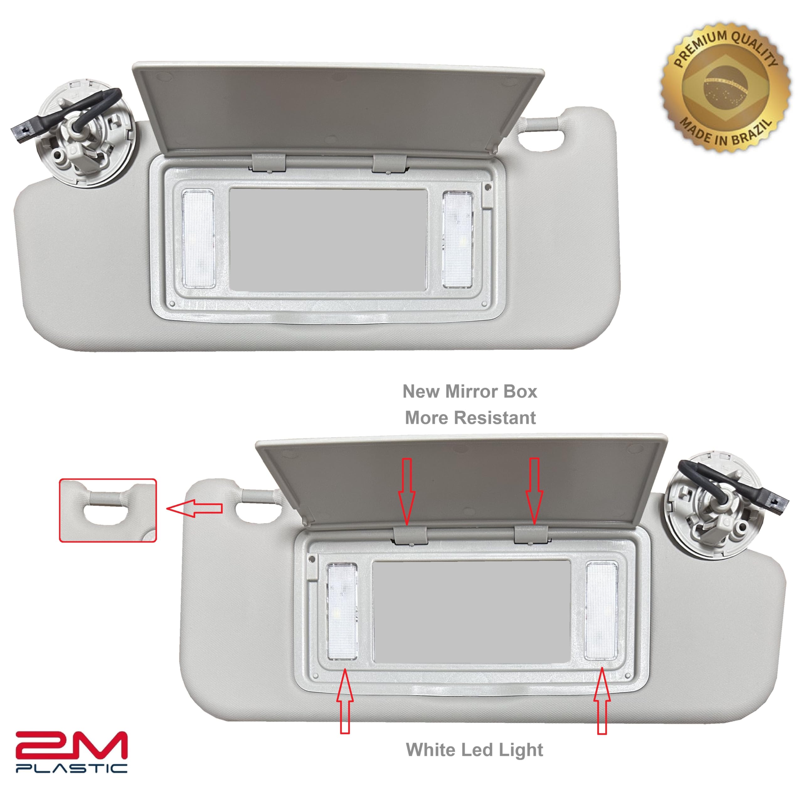 2M PLASTIC Sun Visor Holder Retainer Pair fits for Chevy Sonic Spark Cruze Bolt EV TRAX Buick Verano