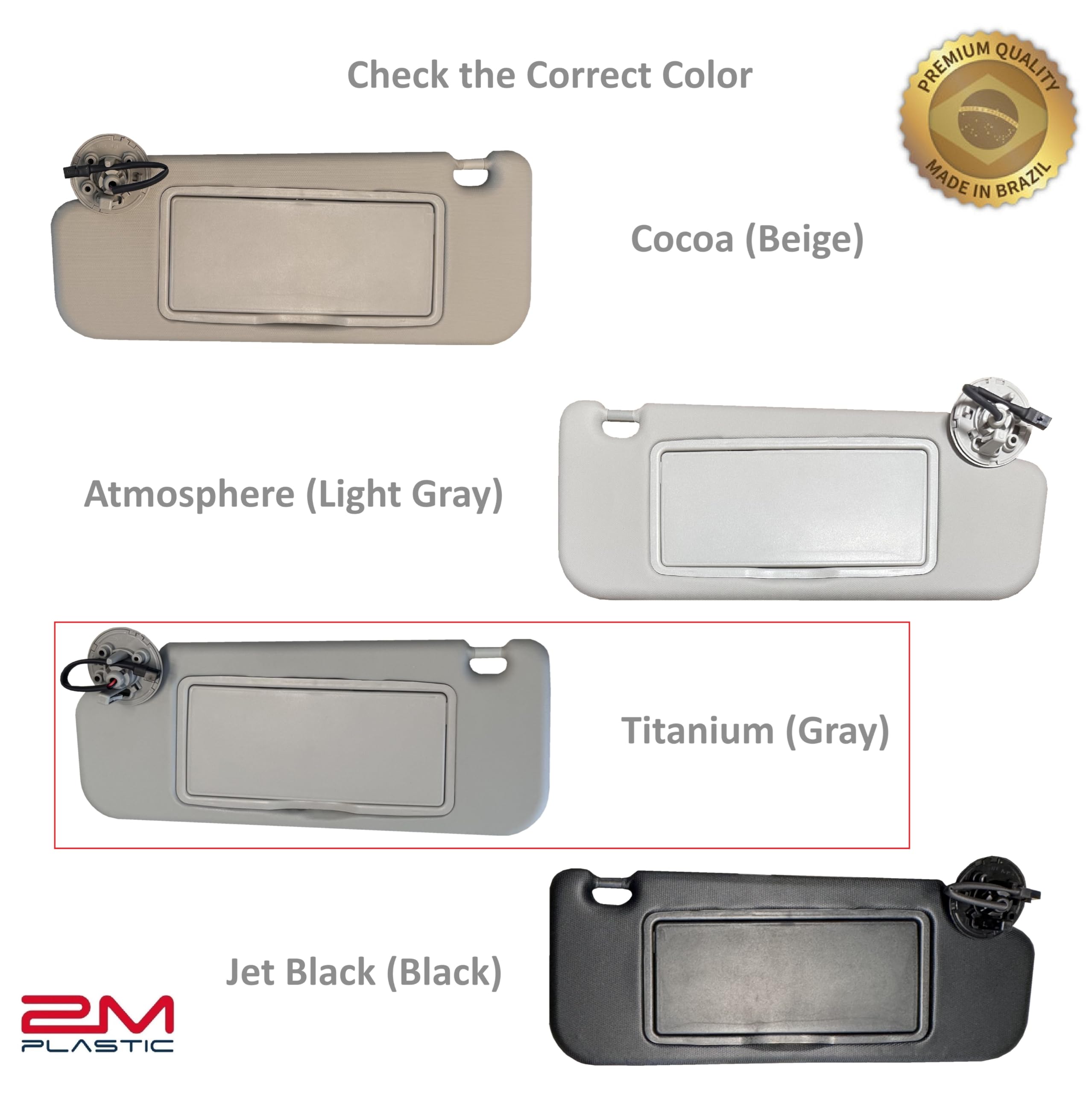 2M PLASTIC Sun Visor Holder Retainer Pair fits for Chevy Sonic Spark Cruze Bolt EV TRAX Buick Verano