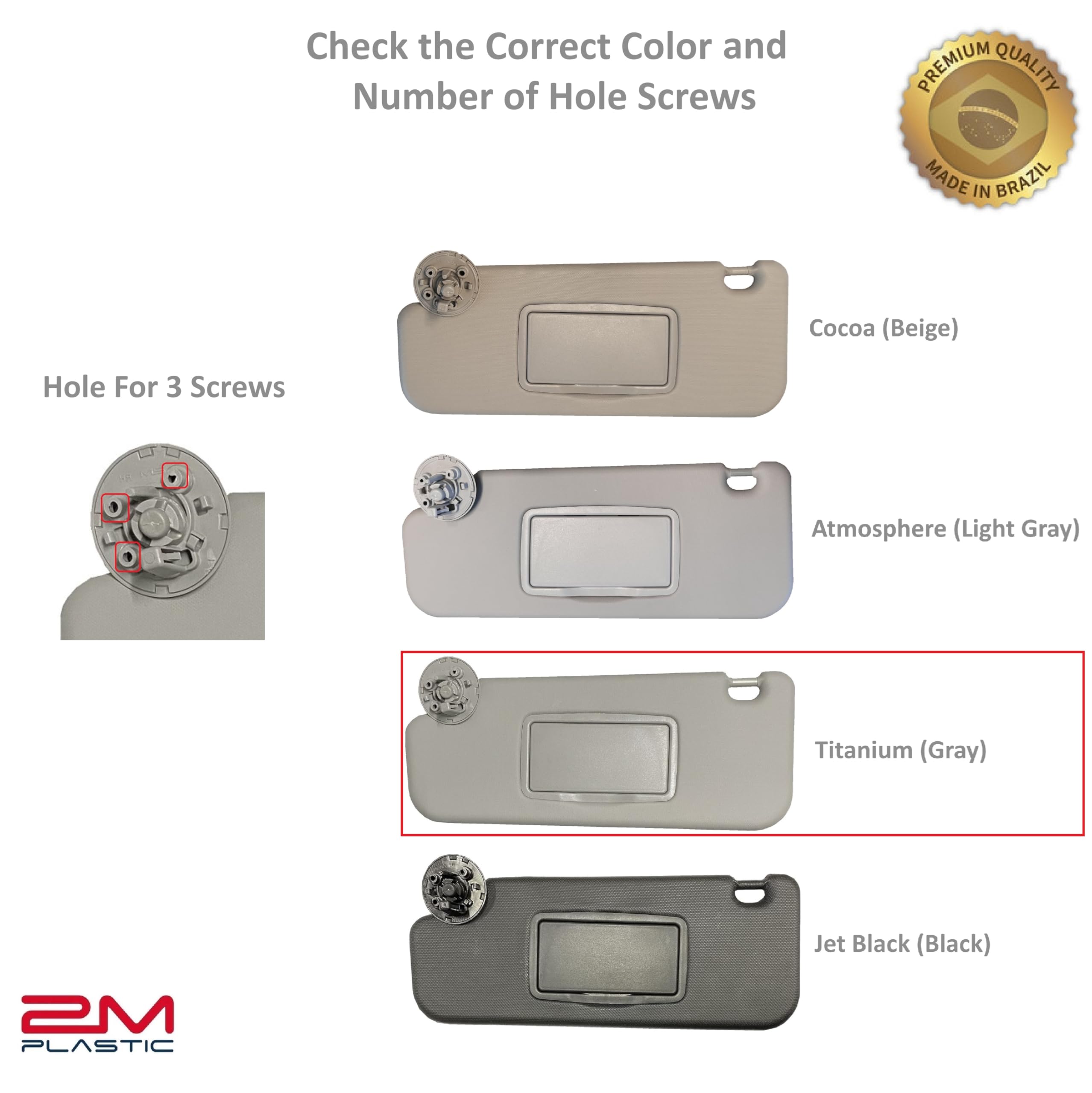 2M PLASTIC Sun Visor Holder Retainer Pair fits for Chevy Sonic Spark Cruze Bolt EV TRAX Buick Verano
