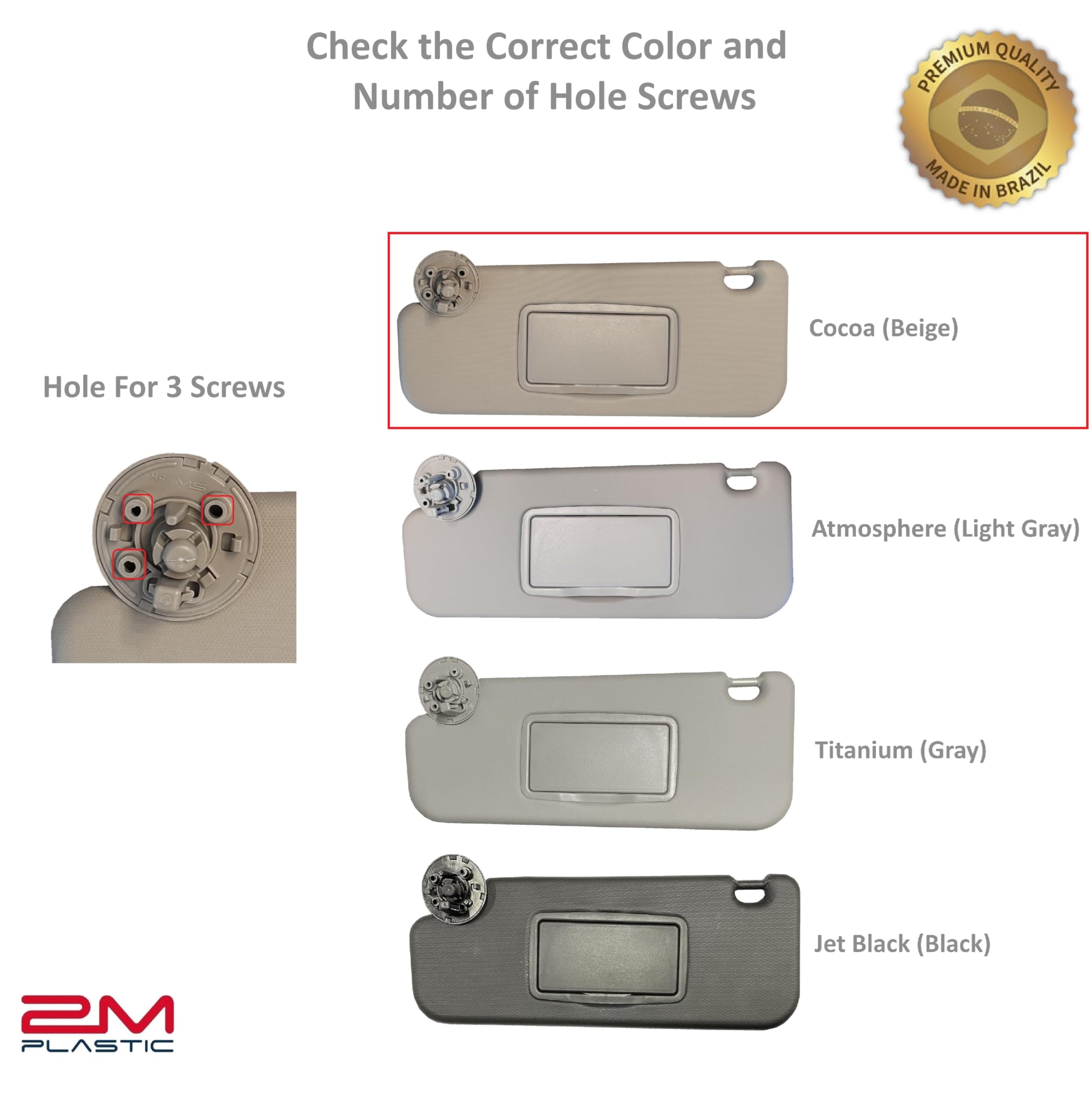 2M PLASTIC Sun Visor Holder Retainer Pair fits for Chevy Sonic Spark Cruze Bolt EV TRAX Buick Verano