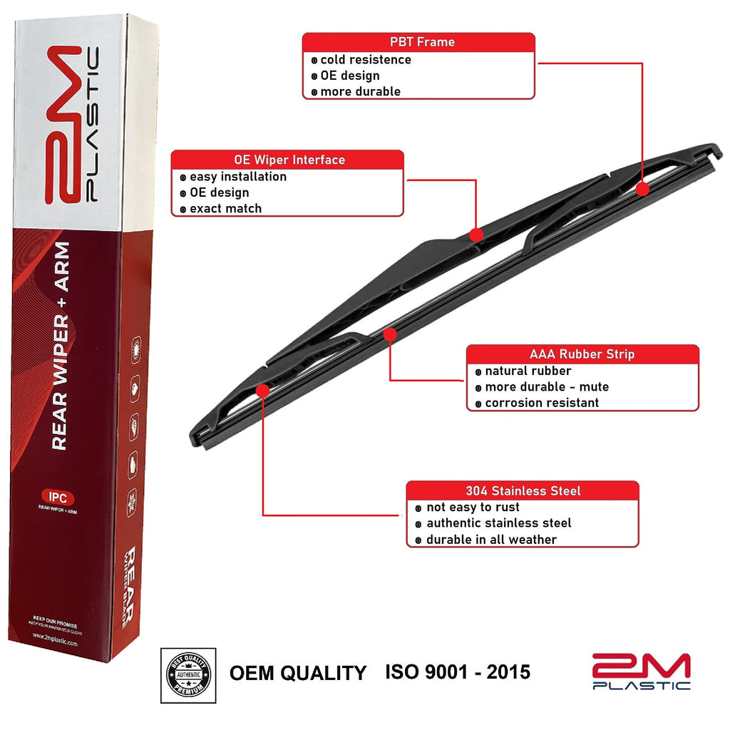 2M PLASTIC Rear Wiper Arm Blade Factory OEM Style Replacement For BMW X3 EB3 2004-2010